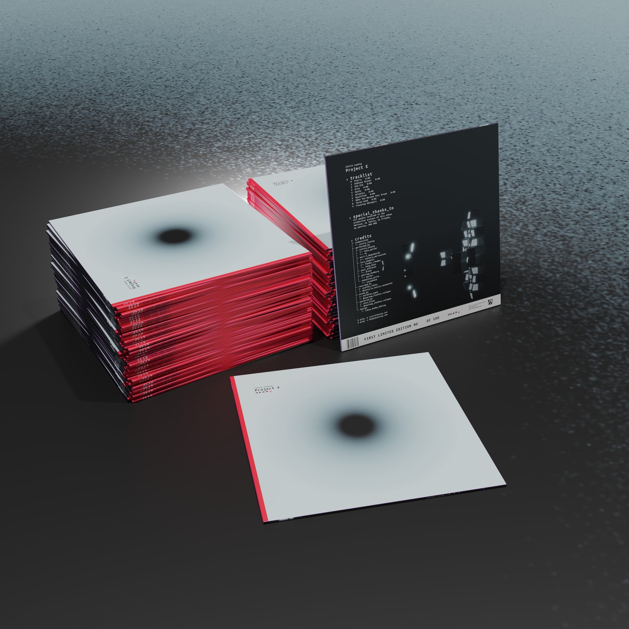 Mockup of the artwork LP of Calvin Lennig - Project E.